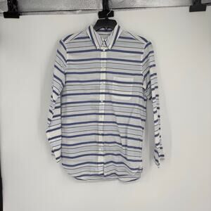 Equipment Blue Stripe Button Down Shirt Size Large Business Casual Academia